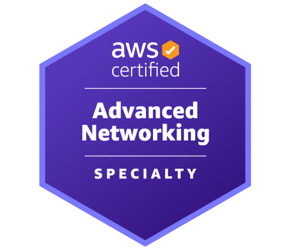 AWS Certified Advanced Networking Specialty badge.