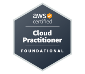 AWS Certified Cloud Practitioner badge.