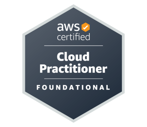 AWS Certified Cloud Practitioner badge.