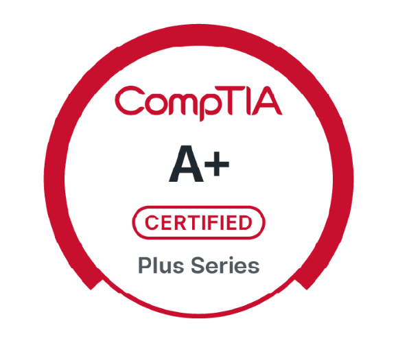 CompTIA A+ Certified badge, Plus Series.