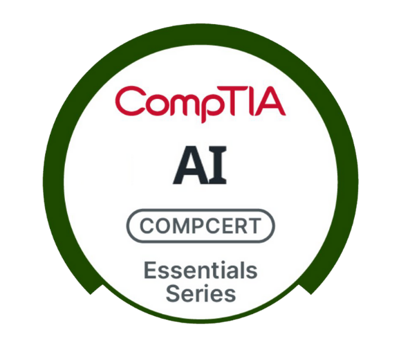 CompTIA AI CompCert Essentials Series badge.