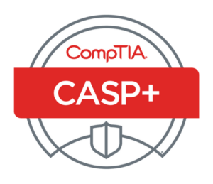 CompTIA CASP+ certification badge.