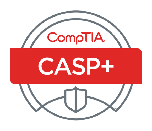 CompTIA CASP+ certification badge.