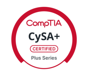 CompTIA CySA+ Certified badge.
