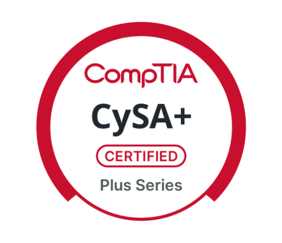 CompTIA CySA+ Certified badge.