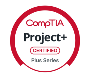 CompTIA Project+ Certified badge.