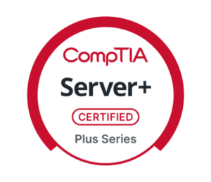 CompTIA Server+ Certified badge.