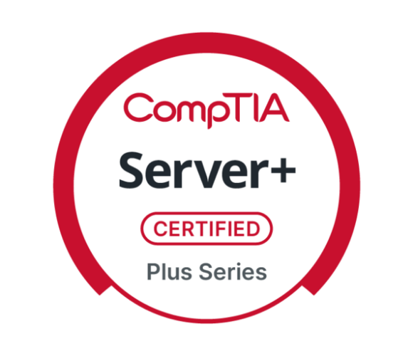 CompTIA Server+ Certified badge.