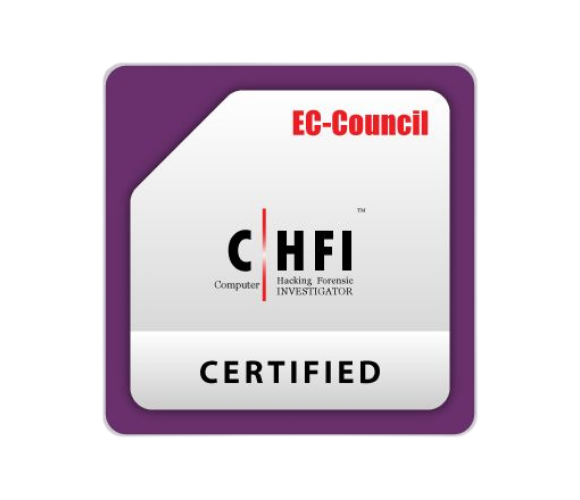 EC-Council Certified Computer Hacking Forensic Investigator (CHFI) badge.