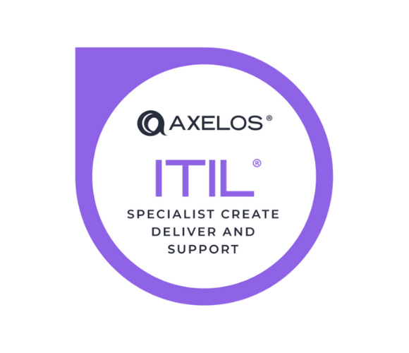 AXELOS ITIL® Specialist badge: Create, Deliver and Support.