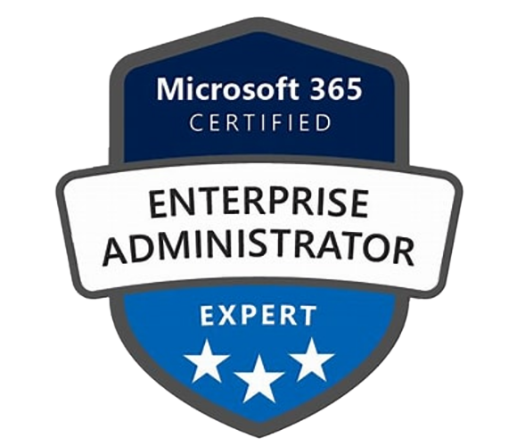 Microsoft 365 Certified Enterprise Administrator Expert badge.