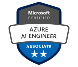 Microsoft Certified Azure AI Engineer Associate badge.