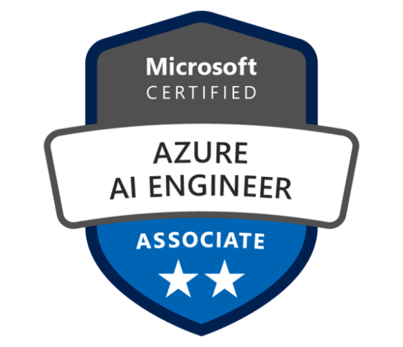 Microsoft Certified Azure AI Engineer Associate badge.