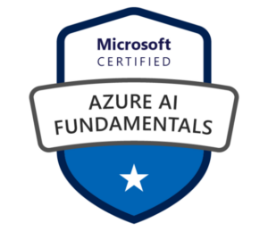 Microsoft Certified Azure AI Fundamentals badge.