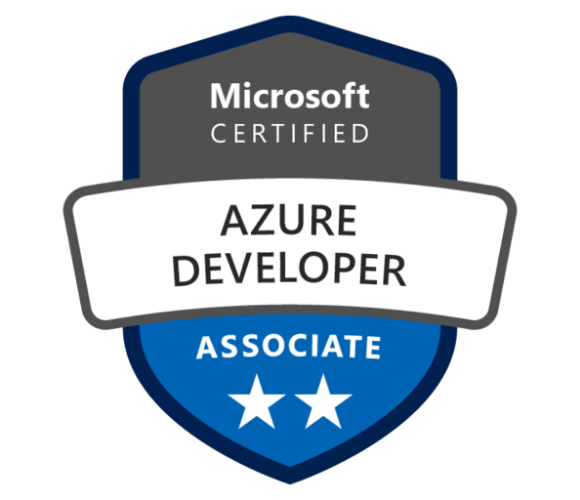 Microsoft Certified Azure Developer Associate badge.