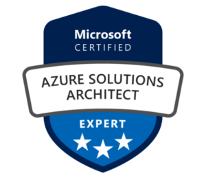 Microsoft Certified Azure Solutions Architect Expert badge.