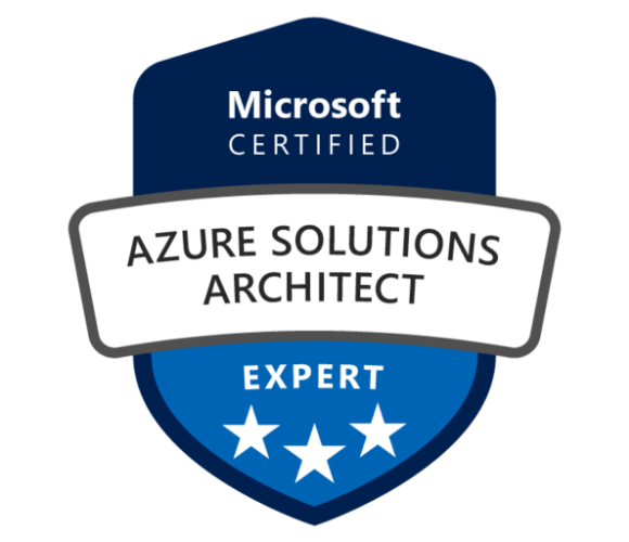 Microsoft Certified Azure Solutions Architect Expert badge.