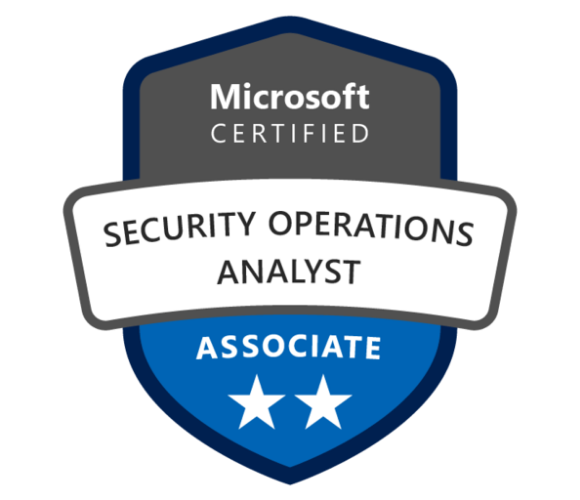 Microsoft Certified Security Operations Analyst Associate badge.