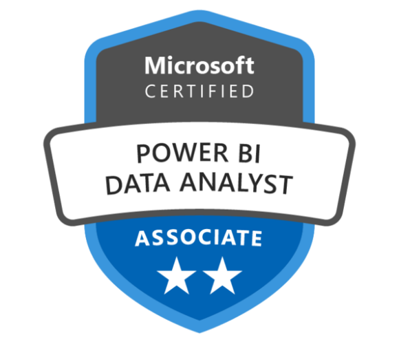 Microsoft Certified Power BI Data Analyst Associate badge.