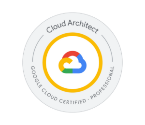 Google Cloud Certified Professional Cloud Architect badge.