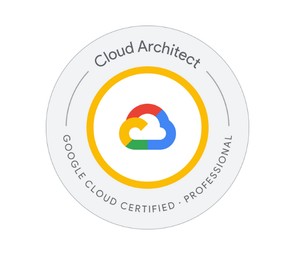 Google Cloud Certified Professional Cloud Architect badge.