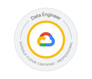 Google Cloud Certified Professional Data Engineer badge.