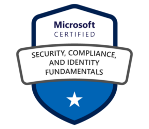 Microsoft Certified badge for Security, Compliance, and Identity Fundamentals.