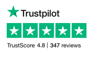 Trustpilot logo with a TrustScore of 4.8 based on 347 reviews.