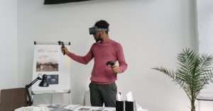 Professionals engaged in a virtual project management training session