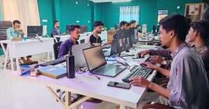a group of students participating in a cloud computing training session